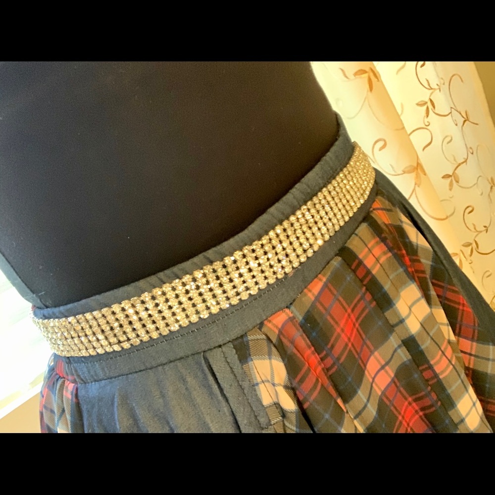 Vintage belt silvertone rhinestone costume bling